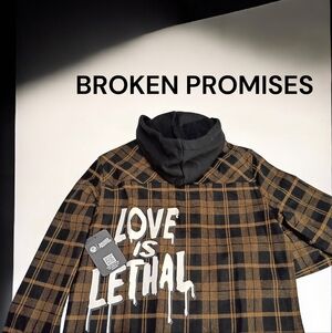 Broken Promises Men's Black and Brown Plaid Jacket